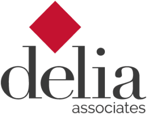 Delia associates logo with white background