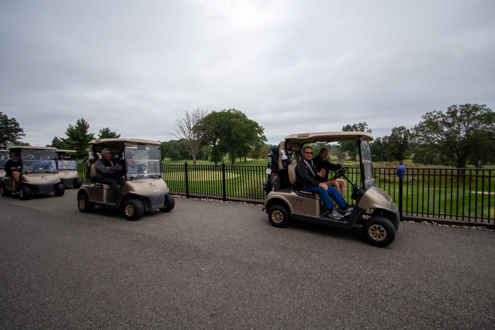 many golf carts
