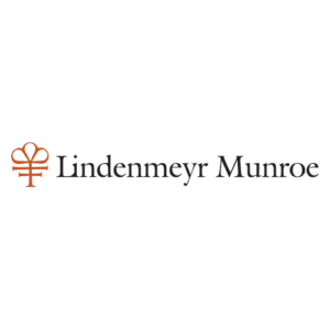 Lindeney Munroe logo on a green background for packaging.