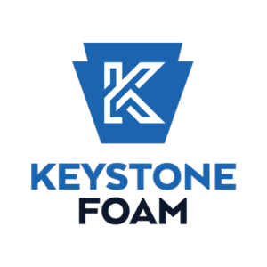 Keystone Foam logo with blue design.
